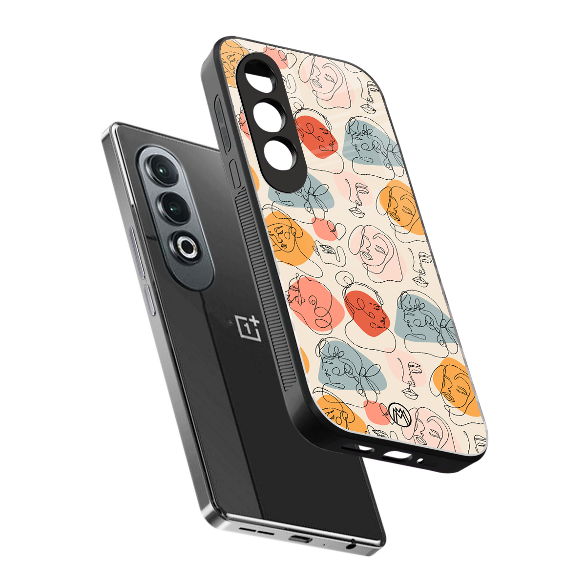 many faces yellow back phone cover | glass case for oneplus nord ce 4