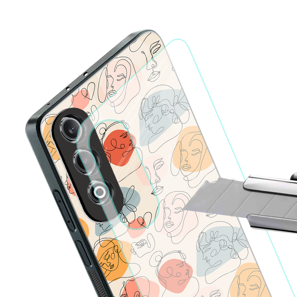 many faces yellow back phone cover | glass case for oneplus nord ce 4
