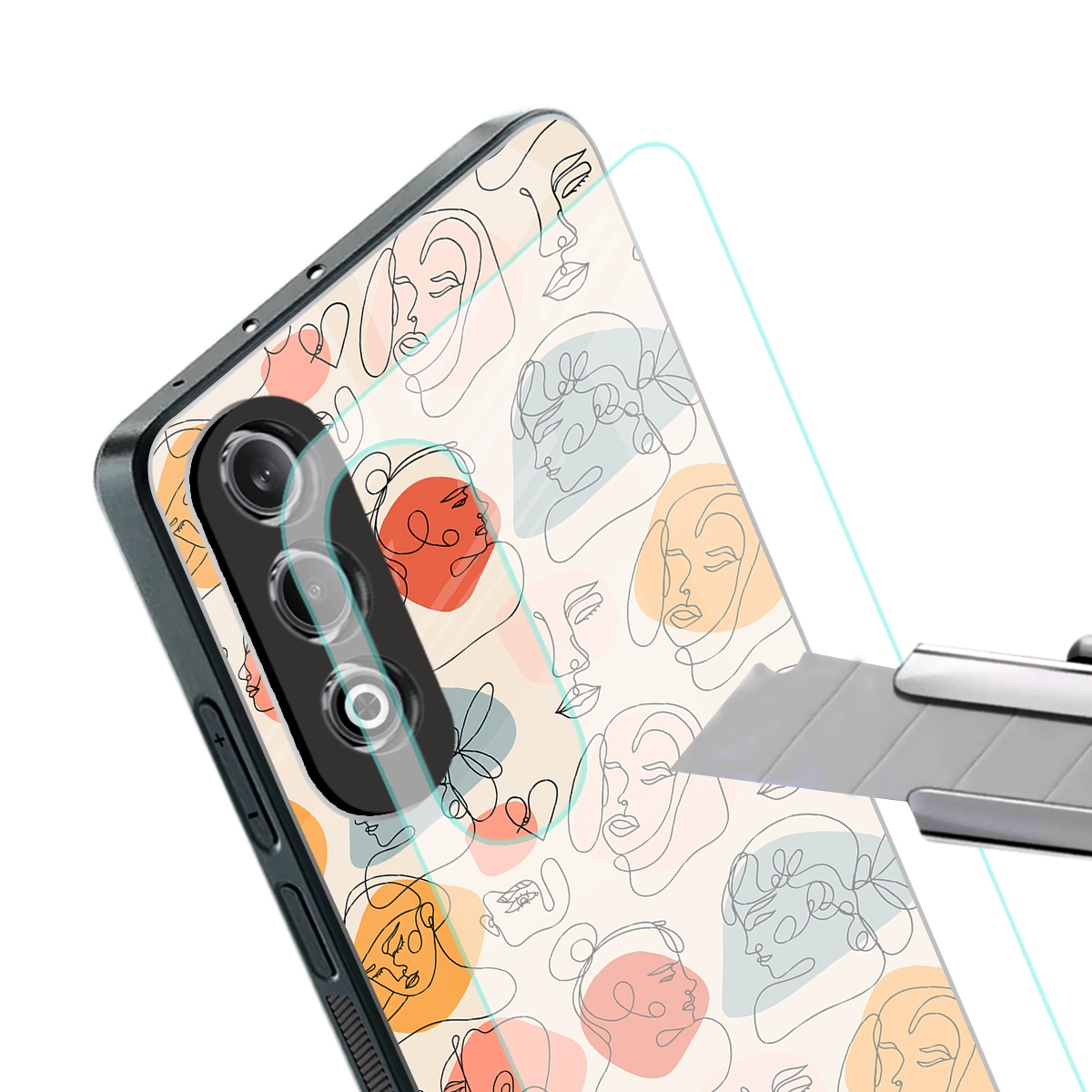 many faces yellow back phone cover | glass case for oneplus nord ce 4