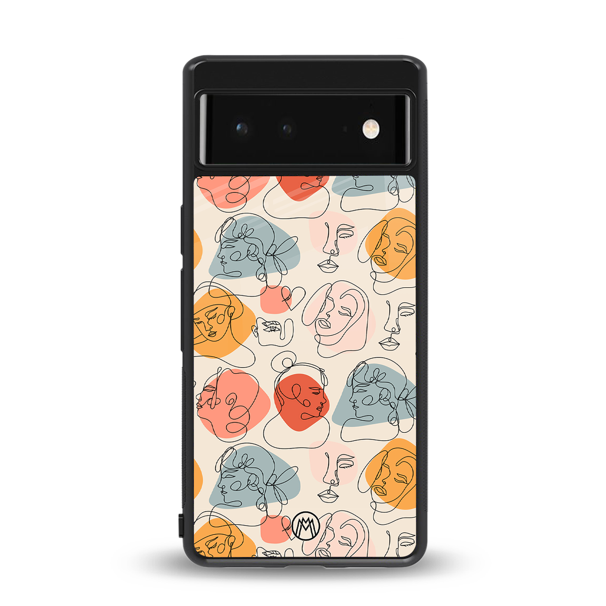 many faces yellow back phone cover | glass case for google pixel 6