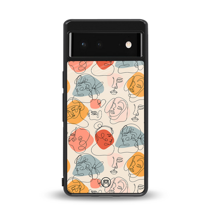 many faces yellow back phone cover | glass case for Google Pixel 6A