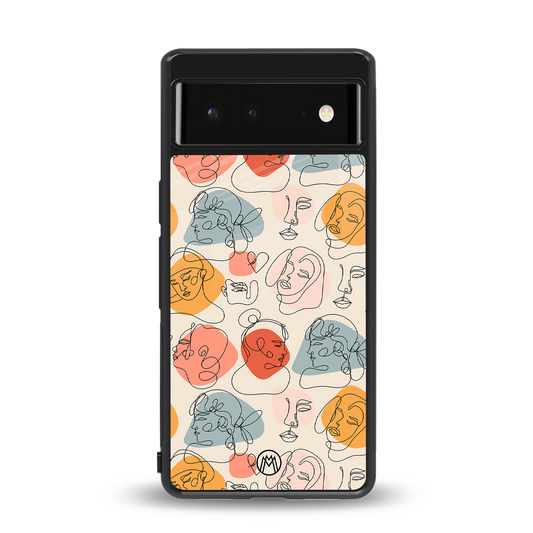 many faces yellow back phone cover | glass case for Google Pixel 6A