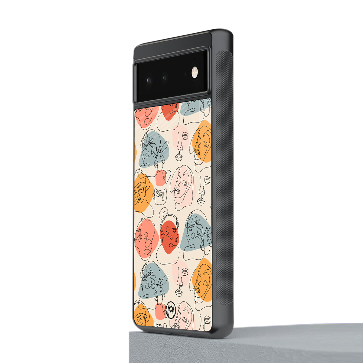 many faces yellow back phone cover | glass case for Google Pixel 6A