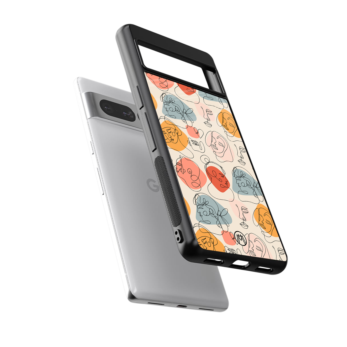 many faces yellow back phone cover | glass case for google pixel 7 pro