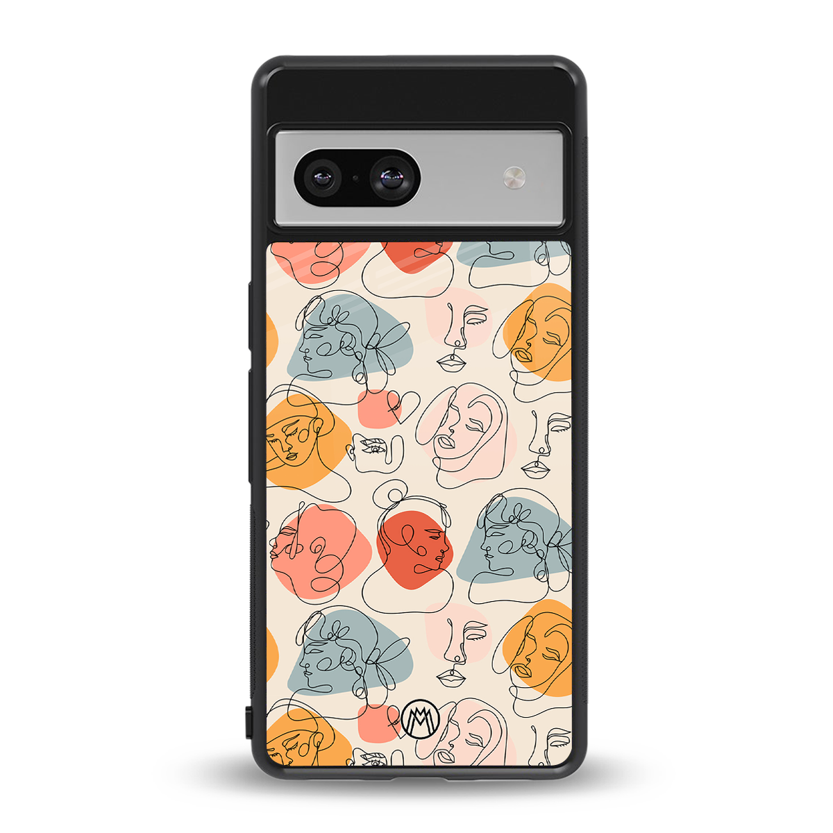 many faces yellow back phone cover | glass case for Google Pixel 7A