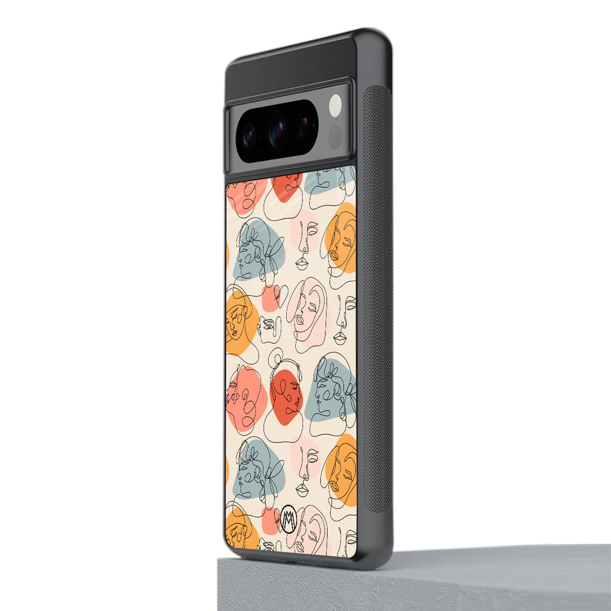 many faces yellow back phone cover | glass case for google pixel 8 pro