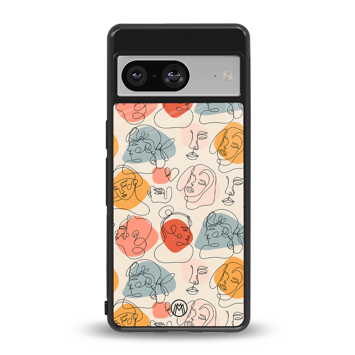 many faces yellow back phone cover | glass case for Google Pixel 8