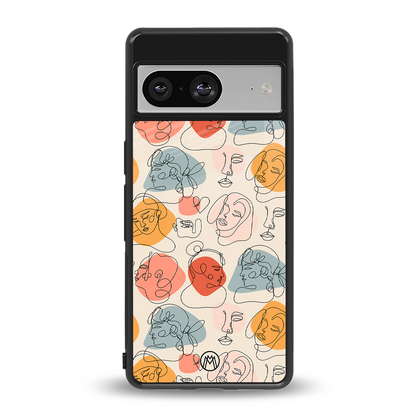 many faces yellow back phone cover | glass case for Google Pixel 8