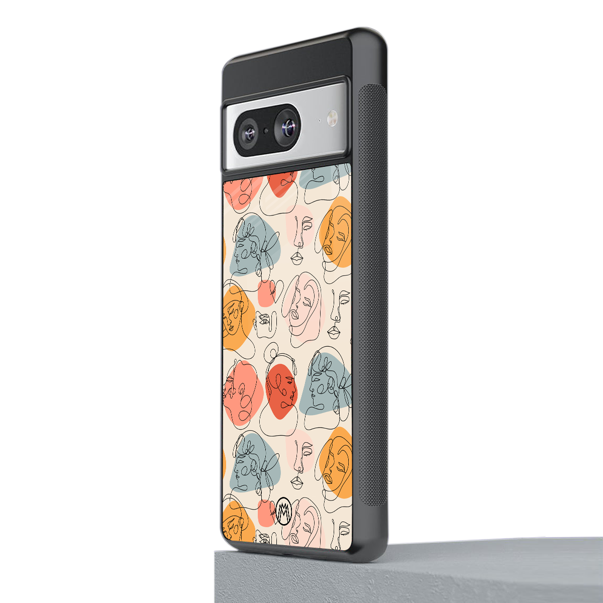 many faces yellow back phone cover | glass case for Google Pixel 8