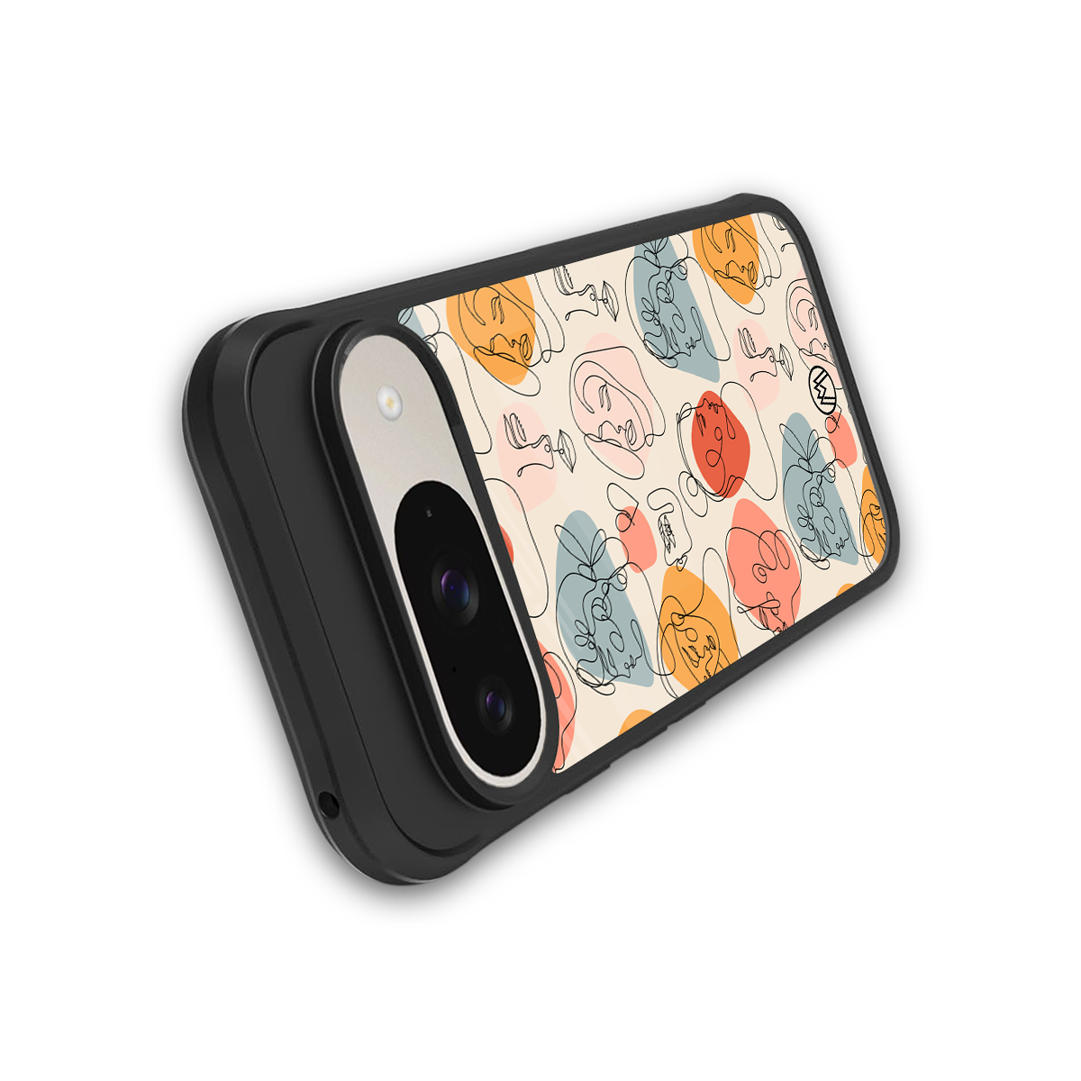 many faces yellow back phone cover | glass case for google pixel 9