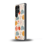 many faces yellow back phone cover | glass case for samsung galaxy s25 ultra