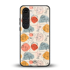 many faces yellow back phone cover | glass case for samsung galaxy s24