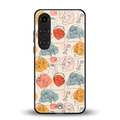 many faces yellow back phone cover | glass case for samsung galaxy s23 plus