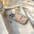 many faces yellow back phone cover | glass case for iphone 15 pro