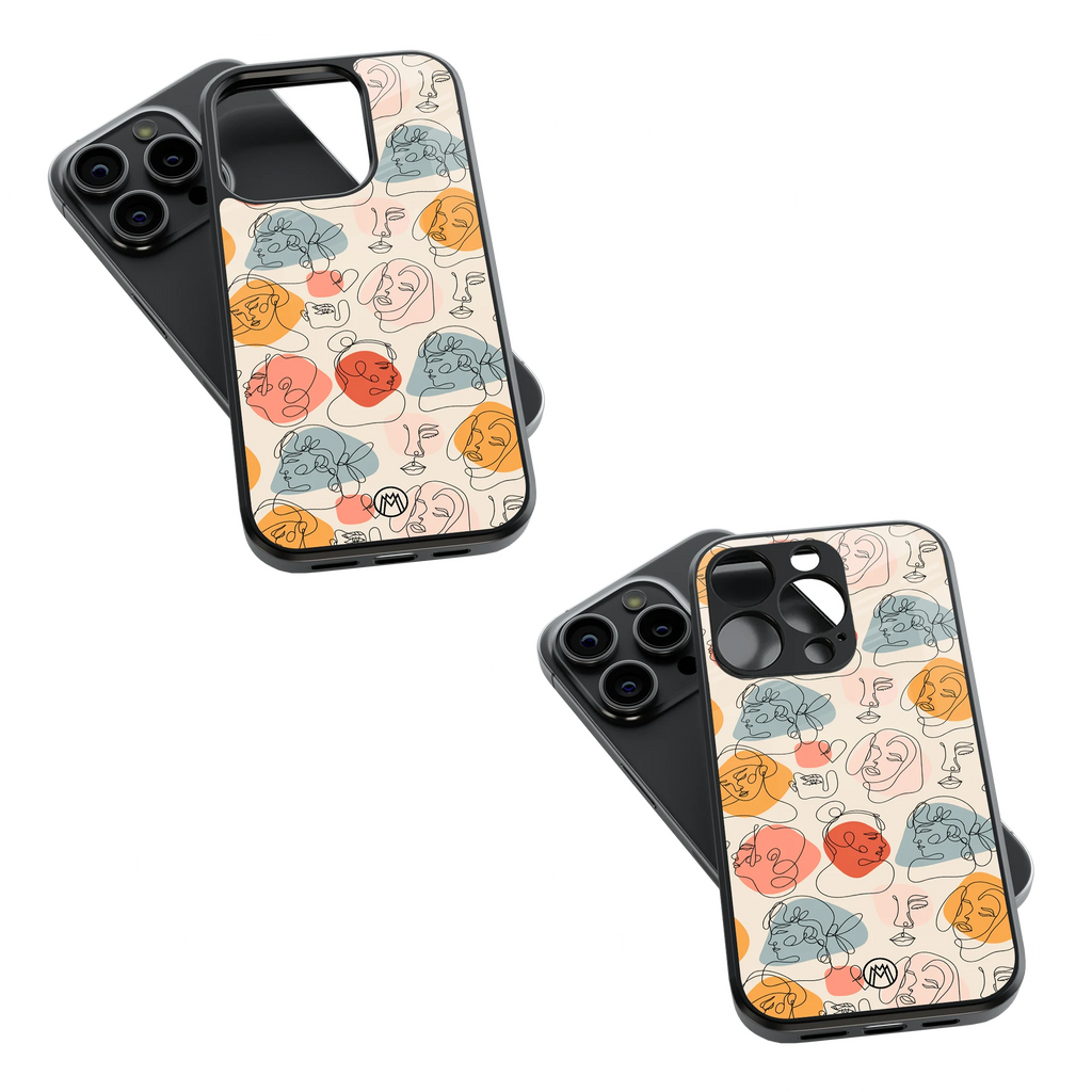 Trendy Glass Back Mobile Case for iPhone, Samsung, Redmi, OnePlus, Google Pixel, Motorola