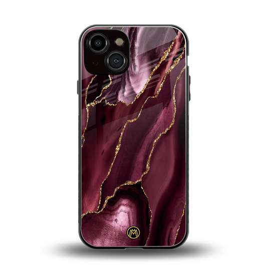 maroon liquid marble back phone cover | glass case for iphone 13