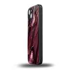 maroon liquid marble back phone cover | glass case for iphone 14 plus