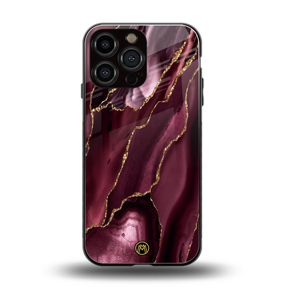 maroon liquid marble back phone cover | glass case for iphone 14 pro max