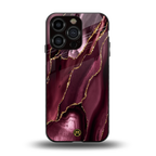 maroon liquid marble back phone cover | glass case for iphone 15 pro