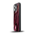 maroon liquid marble back phone cover | glass case for iphone 15 pro