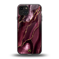maroon liquid marble back phone cover | glass case for iphone 15