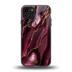 maroon liquid marble back phone cover | glass case for iphone 15