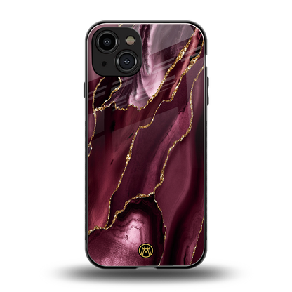 maroon liquid marble back phone cover | glass case for iphone 15