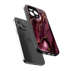 maroon liquid marble back phone cover | glass case for iphone 15 pro