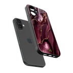 maroon liquid marble back phone cover | glass case for iphone 16