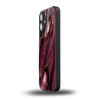 maroon liquid marble back phone cover | glass case for iphone 16