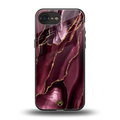 maroon liquid marble back phone cover | glass case for iphone 16e