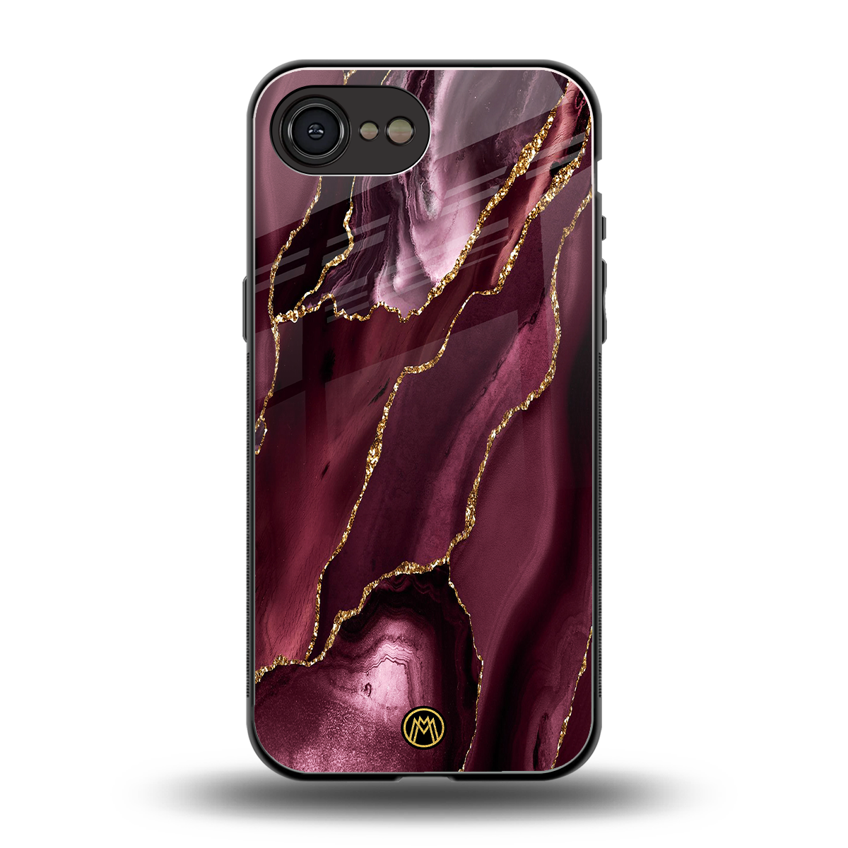 maroon liquid marble back phone cover | glass case for iphone 16e