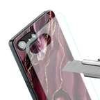 maroon liquid marble back phone cover | glass case for iphone 16e