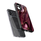 maroon liquid marble back phone cover | glass case for nothing phone 1