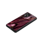 maroon liquid marble back phone cover | glass case for nothing phone 1
