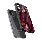 maroon liquid marble back phone cover | glass case for nothing phone 2