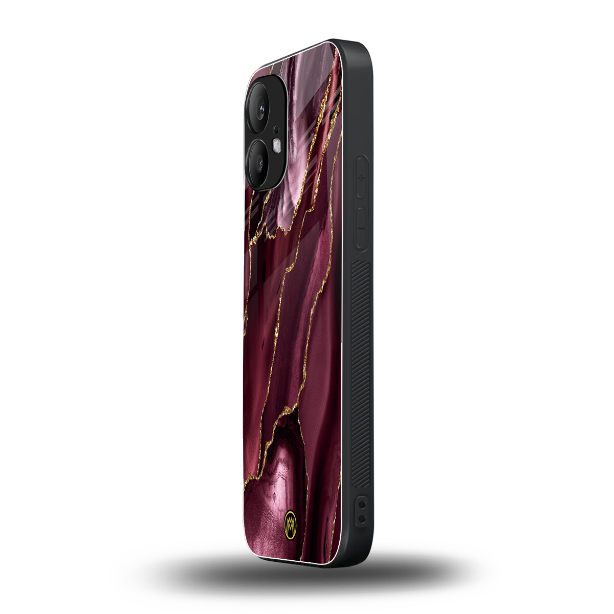 maroon liquid marble back phone cover | glass case for nothing phone 2