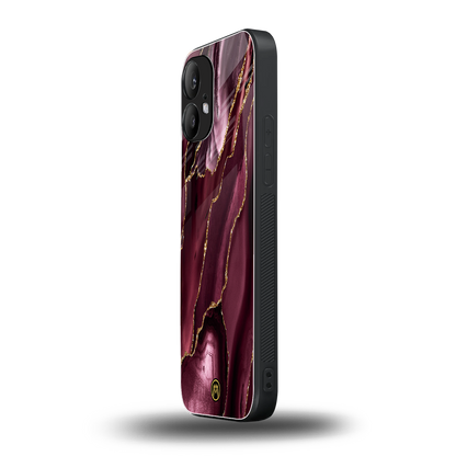 maroon liquid marble back phone cover | glass case for nothing phone 2