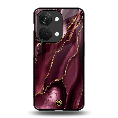 maroon liquid marble back phone cover | glass case for oneplus nord 3
