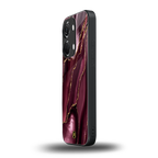 maroon liquid marble back phone cover | glass case for oneplus nord 3