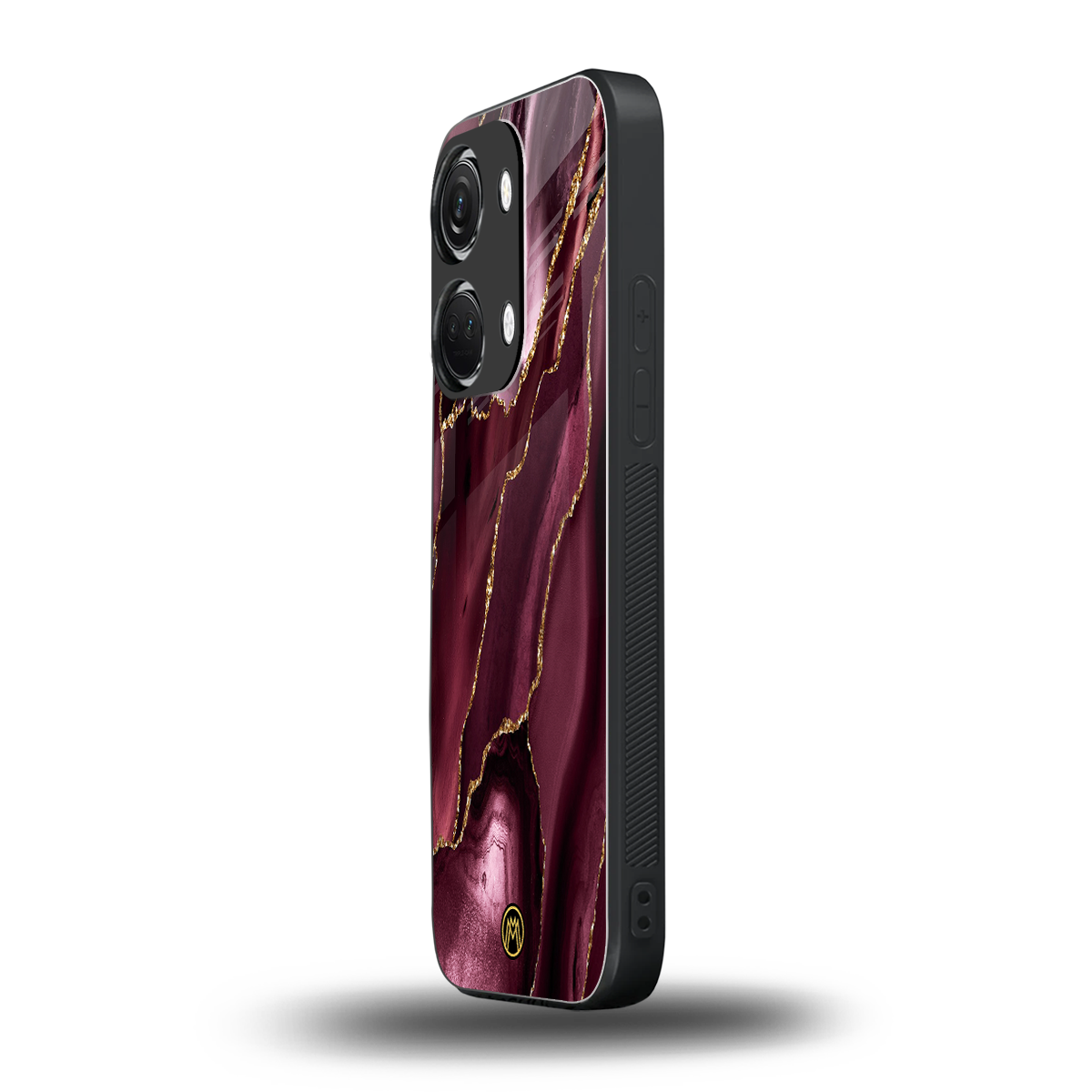 maroon liquid marble back phone cover | glass case for oneplus nord 3