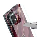 maroon liquid marble back phone cover | glass case for oneplus nord 3