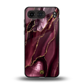 maroon liquid marble back phone cover | glass case for oneplus nord 4