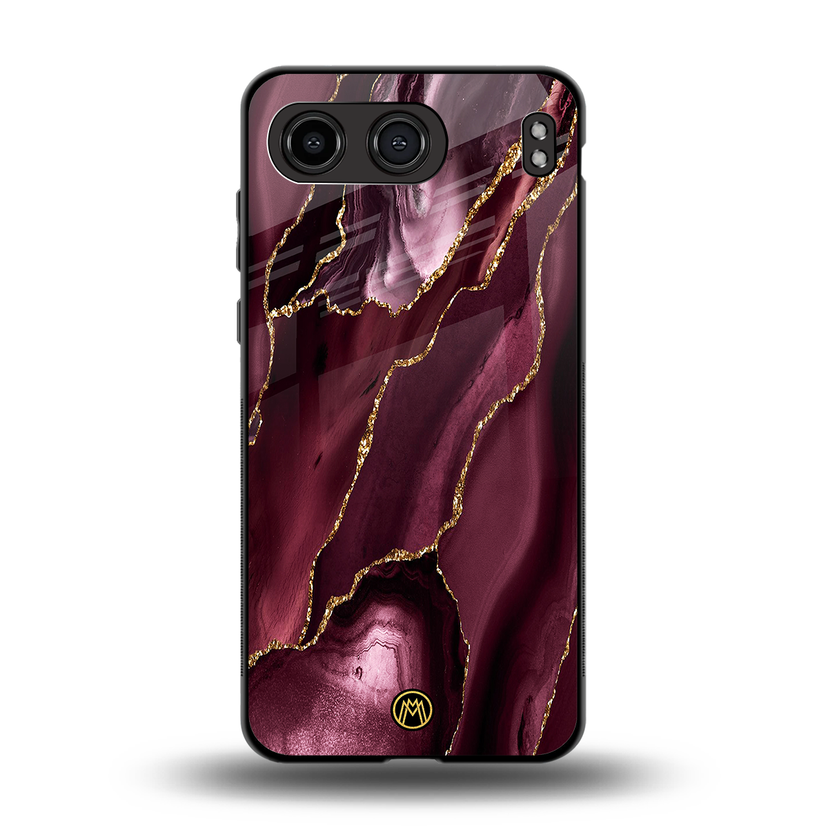 maroon liquid marble back phone cover | glass case for oneplus nord 4