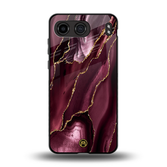 maroon liquid marble back phone cover | glass case for oneplus nord 4