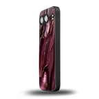 maroon liquid marble back phone cover | glass case for oneplus nord 4