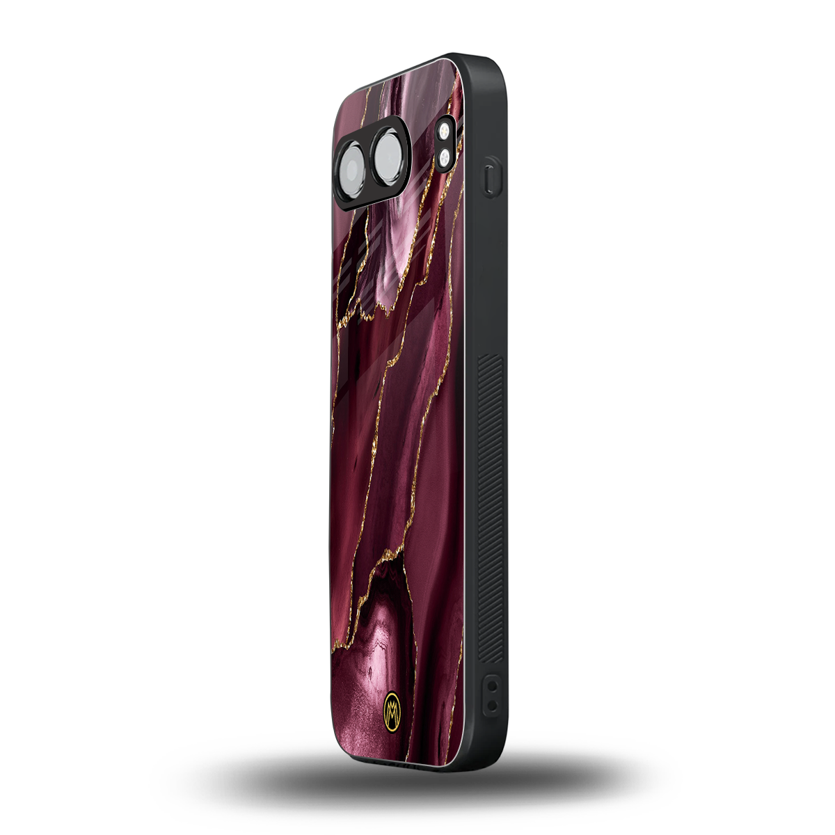 maroon liquid marble back phone cover | glass case for oneplus nord 4