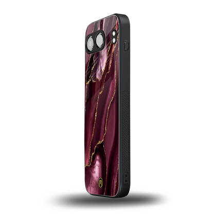 maroon liquid marble back phone cover | glass case for oneplus nord 4
