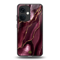 maroon liquid marble back phone cover | glass case for oneplus nord ce 3