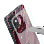 maroon liquid marble back phone cover | glass case for oneplus nord ce 3